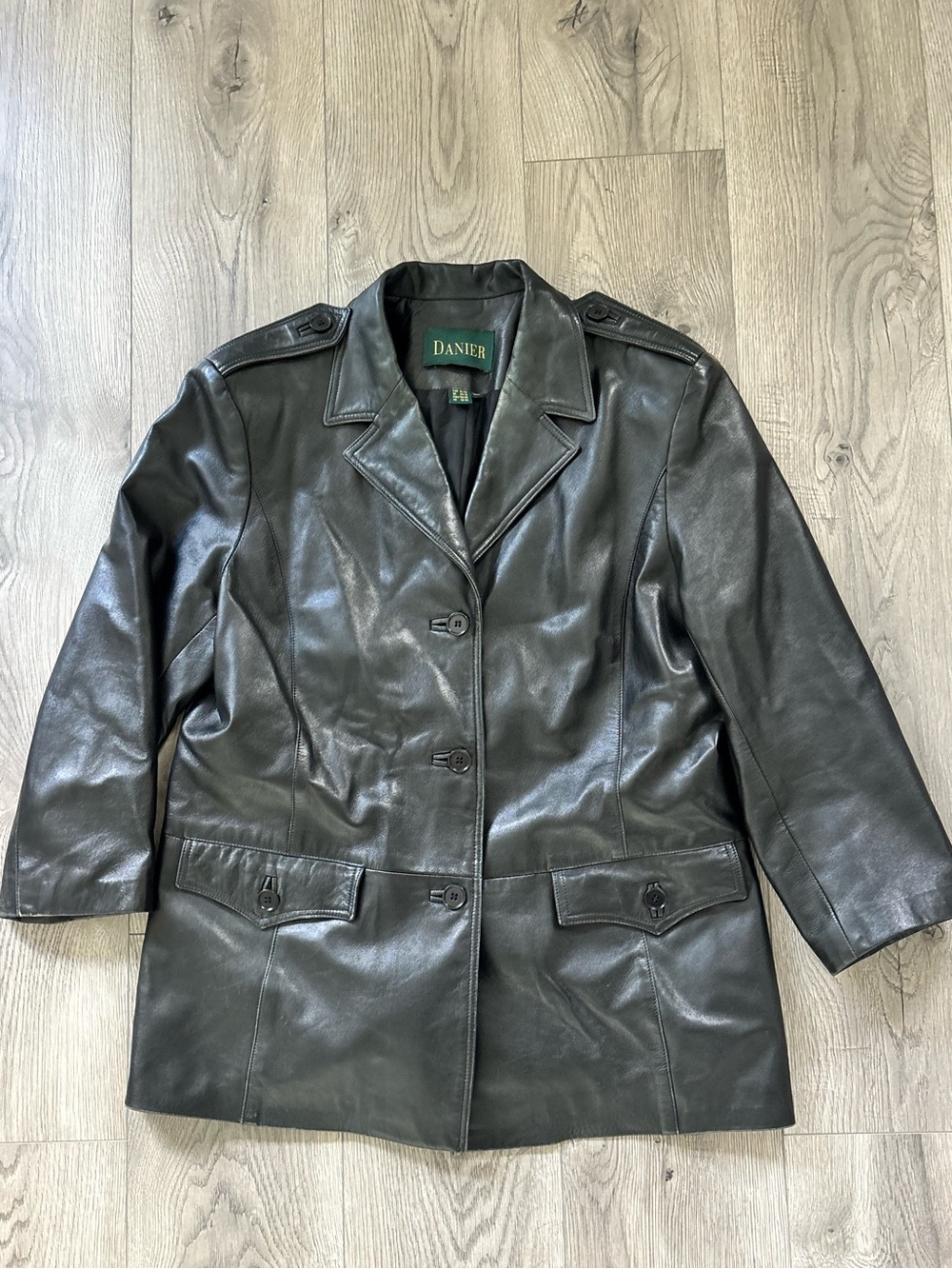 Danier Black Genuine Leather Jacket - Women’s XL